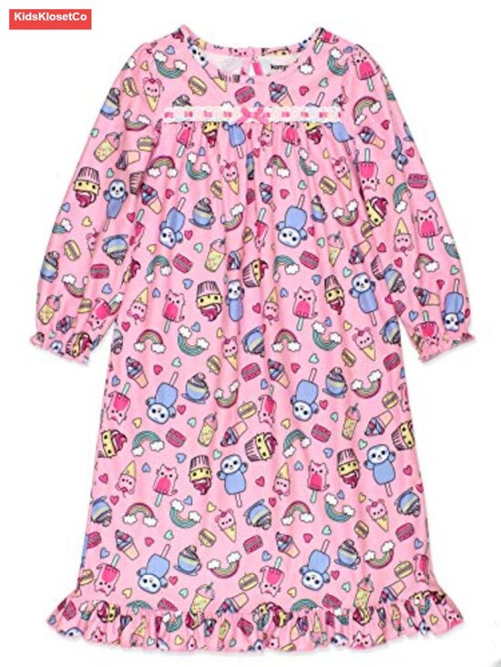 Other - Girls Flannel Granny Gown Nightgown Pajamas 100% Polyester Flame Resistant